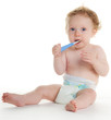 baby beim zähneputzen