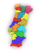 Three-dimensional map of Portugal. 3d