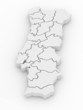 Three-dimensional map of Portugal. 3d