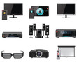 Vector video equipment icon set