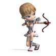 Lovely toon cupid sends you a valentine greeting. 3D rendering
