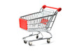 Rotes Einkaufswagen