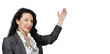 Confident woman presenting information
