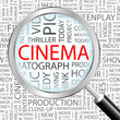 CINEMA. Vector word cloud illustration. CINEMA. Vector word cloud illustration.