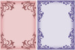 pink and purple vertical frame with an ornament