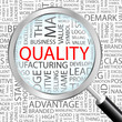 QUALITY. Word cloud concept illustration.