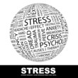 STRESS. Globe with different association terms.