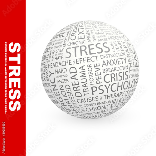 Vector: STRESS. Illustration with different association terms. STRESS. Illustration with different association terms.