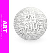 ART. Globe with different association terms.