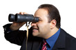 Man mit Fernglas