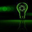 Recycling symbol in a lighting bulb