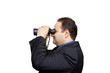 Mann mit Fernglas