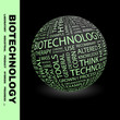 BIOTECHNOLOGY. Vector word cloud illustration.