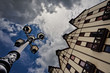 Lighting Column by Half-timbered House
