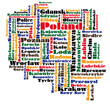 abstract word cloud map of poland