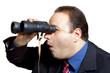 Mann mit Fernglas
