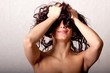 Photo: Shy woman covering her face Shy woman covering her face
