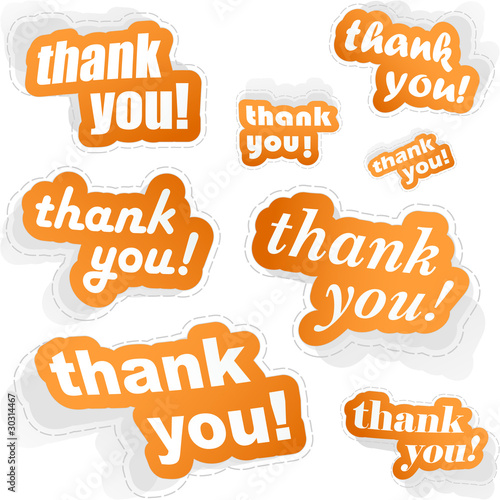 Vector: Thank you. Sticker collection. Vector illustration. Thank you. Sticker collection. Vector illustration.