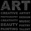 ART. Vector word collection. Wordcloud illustration.