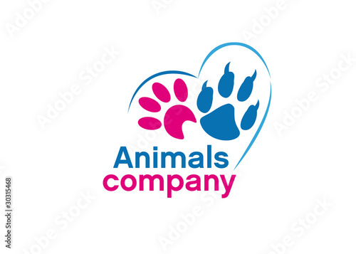 Vector: logo empreintes de chat et chien logo empreintes de chat et chien