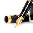 fountain pen with ink bottle