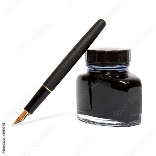 Photo: fountain pen with ink bottle fountain pen with ink bottle