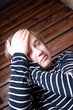 Painful headache of a teenager.