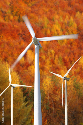 Photo: Wind turbines generating electricity Wind turbines generating electricity