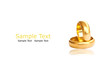 Photo: Two gold rings on the white with shadow. Two gold rings on the white with shadow.