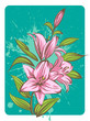 Lily flower on a grunge background