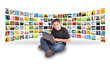 Laptop Computer Man with Image Gallery