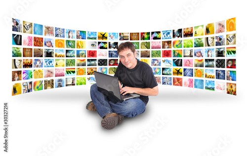 Photo: Laptop Computer Man with Image Gallery Laptop Computer Man with Image Gallery