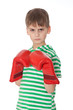 Angry boy pugilist