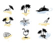 A set of icons - beach vacation