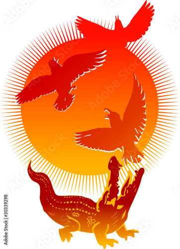 Vector: Crocodile hunting Crocodile hunting