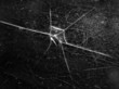 Cracked glass of cell phone display screen, horizontal