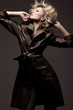 Photo of a beauty woman wearing coat