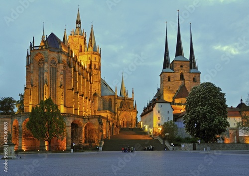 Foto: Domberg von Erfurt zur blauen Stunde Domberg von Erfurt zur blauen Stunde