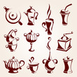 Vektor: Tea and coffee elements set Tea and coffee elements set