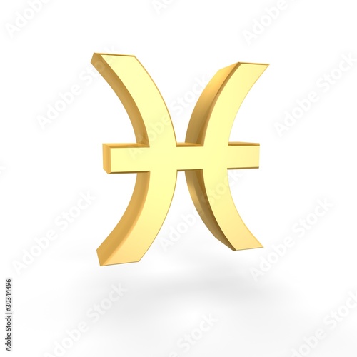 golden pisces symbol of zodiac