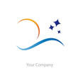 Logo seaside holidays with stars # Vector Logo seaside holidays with stars # Vector