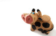 Clay funny toy cow on white background Clay funny toy cow on white background