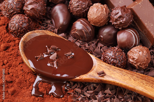 Photo: Group of chocolate close up Group of chocolate close up