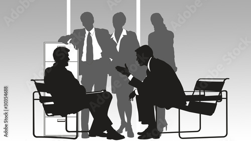 Ilustración: Grupo de personas trabajando en la oficina Grupo de personas trabajando en la oficina