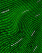 A distorted field of green binary code.