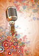 Retro Microphone & Floral calligraphy ornament - a stylized orch Retro Microphone & Floral calligraphy ornament - a stylized orch