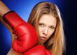 Woman with stall glove