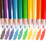 color pencils on white background