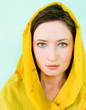 beautiful woman with a yellow scarf