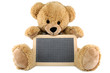 Ours brun en peluche avec une ardoise Ours brun en peluche avec une ardoise